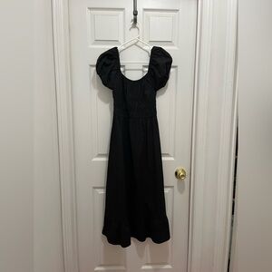 Black maxi puff sleeve dress